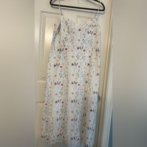 Chelsea 28 Eyelet embroidery with floral pattern yellow/green  size XL NWOT